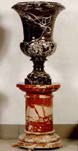 Marble pedestal and vase